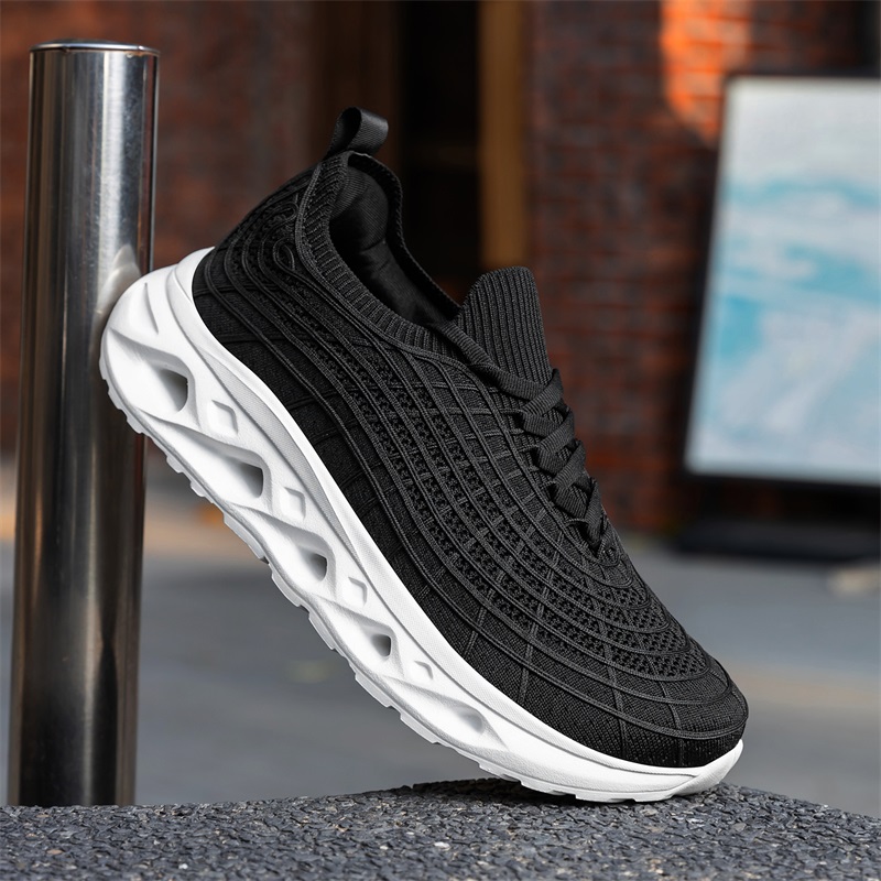 Męskie buty do chodzenia dla o – Knit Fabric Lace Up Sneakers recenzja i cena